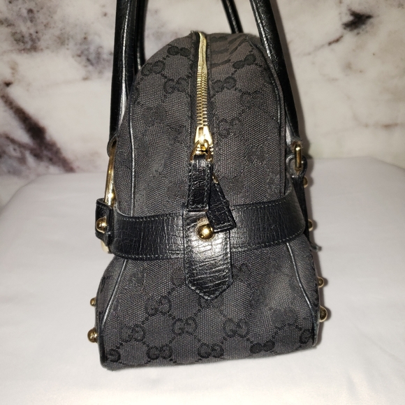 Gucci black monogram horsebit striped purse - Picture 9 of 16